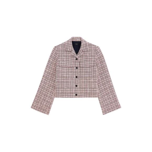 THEORY Patch Tweed Crop Jacket Size 4 - Picture 5 of 14